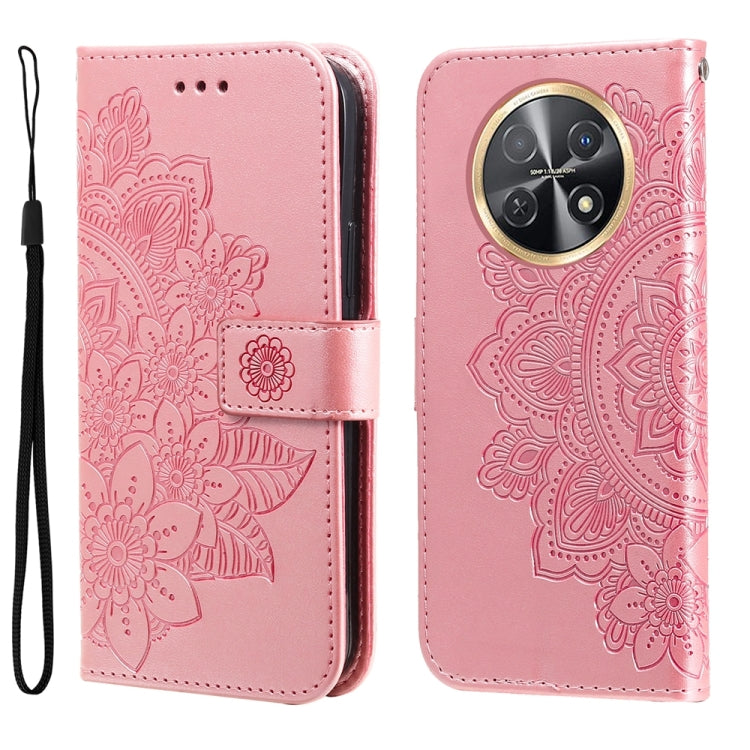 Seven-petal Flowers Embossing Leather Phone Case, For Huawei nova 13 Pro, For Huawei nova 13 / nova 12, For Huawei Enjoy 70 Pro, For Huawei Enjoy 70, For Huawei nova 11 SE, For Huawei nova 12 Pro, For Huawei Mate 60, For Huawei Mate 60 Pro             ...