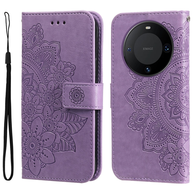 Seven-petal Flowers Embossing Leather Phone Case, For Huawei nova 13 Pro, For Huawei nova 13 / nova 12, For Huawei Enjoy 70 Pro, For Huawei Enjoy 70, For Huawei nova 11 SE, For Huawei nova 12 Pro, For Huawei Mate 60, For Huawei Mate 60 Pro             ...