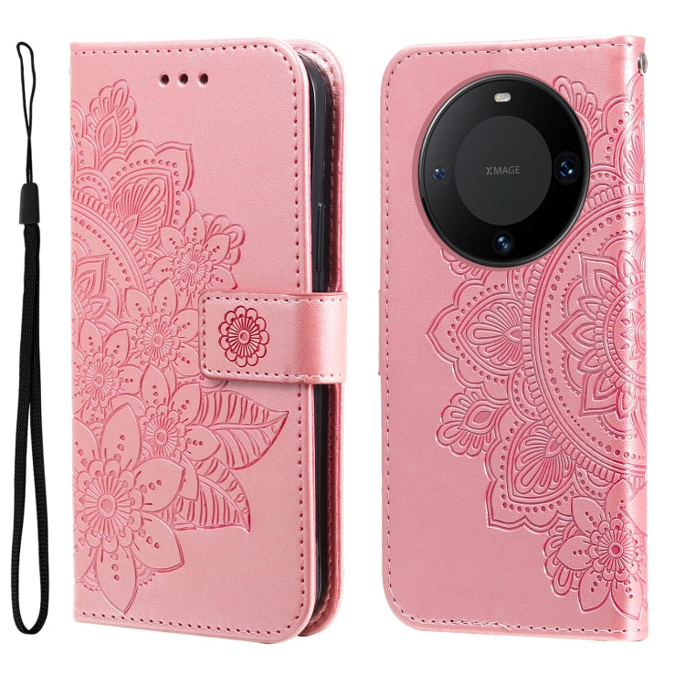 Seven-petal Flowers Embossing Leather Phone Case, For Huawei nova 13 Pro, For Huawei nova 13 / nova 12, For Huawei Enjoy 70 Pro, For Huawei Enjoy 70, For Huawei nova 11 SE, For Huawei nova 12 Pro, For Huawei Mate 60, For Huawei Mate 60 Pro             ...