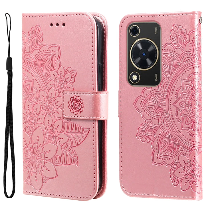 Seven-petal Flowers Embossing Leather Phone Case, For Huawei nova 13 Pro, For Huawei nova 13 / nova 12, For Huawei Enjoy 70 Pro, For Huawei Enjoy 70, For Huawei nova 11 SE, For Huawei nova 12 Pro, For Huawei Mate 60, For Huawei Mate 60 Pro             ...