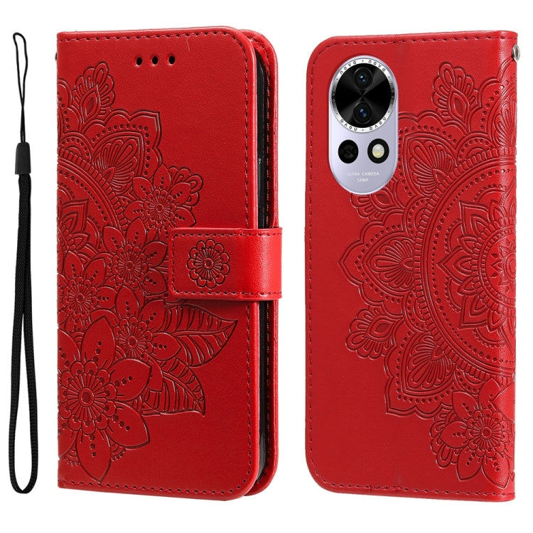 Seven-petal Flowers Embossing Leather Phone Case, For Huawei nova 13 Pro, For Huawei nova 13 / nova 12, For Huawei Enjoy 70 Pro, For Huawei Enjoy 70, For Huawei nova 11 SE, For Huawei nova 12 Pro, For Huawei Mate 60, For Huawei Mate 60 Pro             ...
