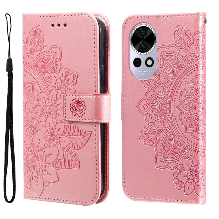 Seven-petal Flowers Embossing Leather Phone Case, For Huawei Enjoy 80, For Huawei nova 13 Pro, For Huawei nova 13 / nova 12, For Huawei Enjoy 70 Pro, For Huawei Enjoy 70, For Huawei nova 11 SE, For Huawei nova 12 Pro, For Huawei Mate 60                ...