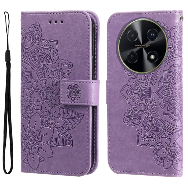 Seven-petal Flowers Embossing Leather Phone Case, For Huawei Enjoy 80, For Huawei nova 13 Pro, For Huawei nova 13 / nova 12, For Huawei Enjoy 70 Pro, For Huawei Enjoy 70, For Huawei nova 11 SE, For Huawei nova 12 Pro, For Huawei Mate 60                ...