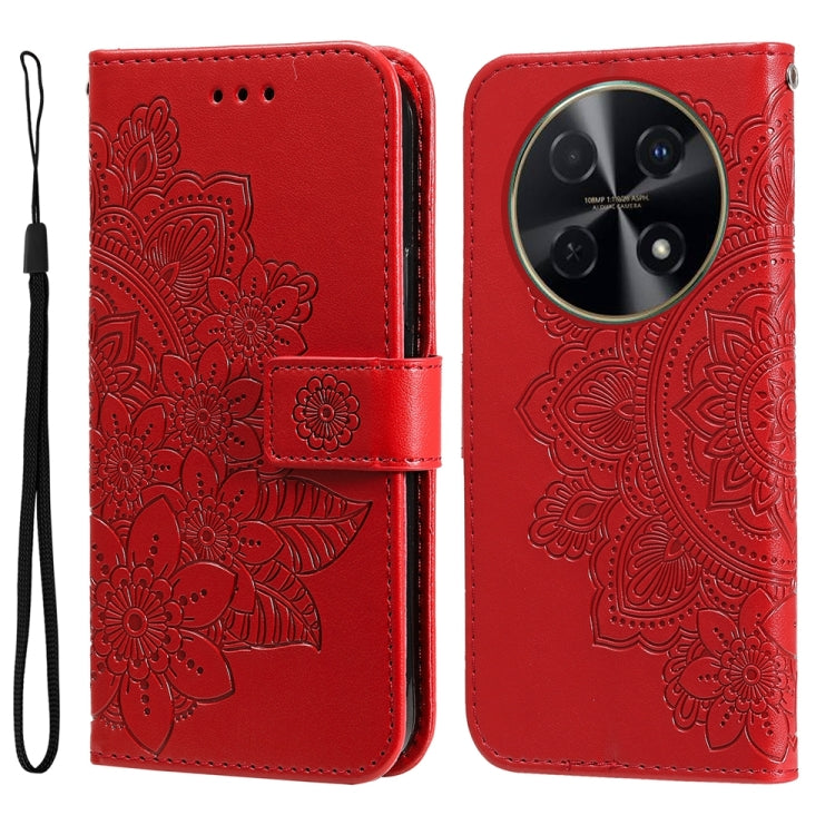 Seven-petal Flowers Embossing Leather Phone Case, For Huawei Enjoy 80, For Huawei nova 13 Pro, For Huawei nova 13 / nova 12, For Huawei Enjoy 70 Pro, For Huawei Enjoy 70, For Huawei nova 11 SE, For Huawei nova 12 Pro, For Huawei Mate 60                ...