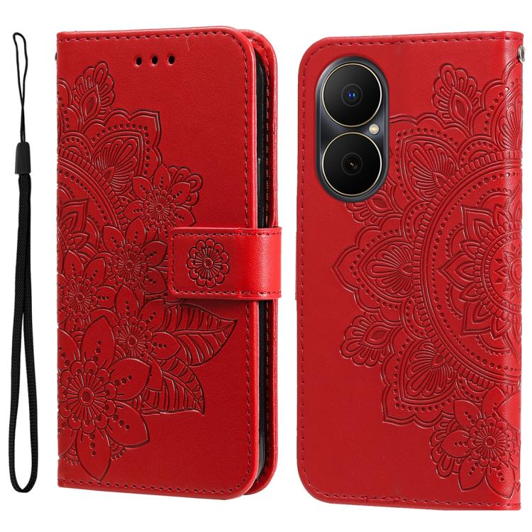 Seven-petal Flowers Embossing Leather Phone Case, For Huawei Enjoy 80, For Huawei nova 13 Pro, For Huawei nova 13 / nova 12, For Huawei Enjoy 70 Pro, For Huawei Enjoy 70, For Huawei nova 11 SE, For Huawei nova 12 Pro, For Huawei Mate 60                ...