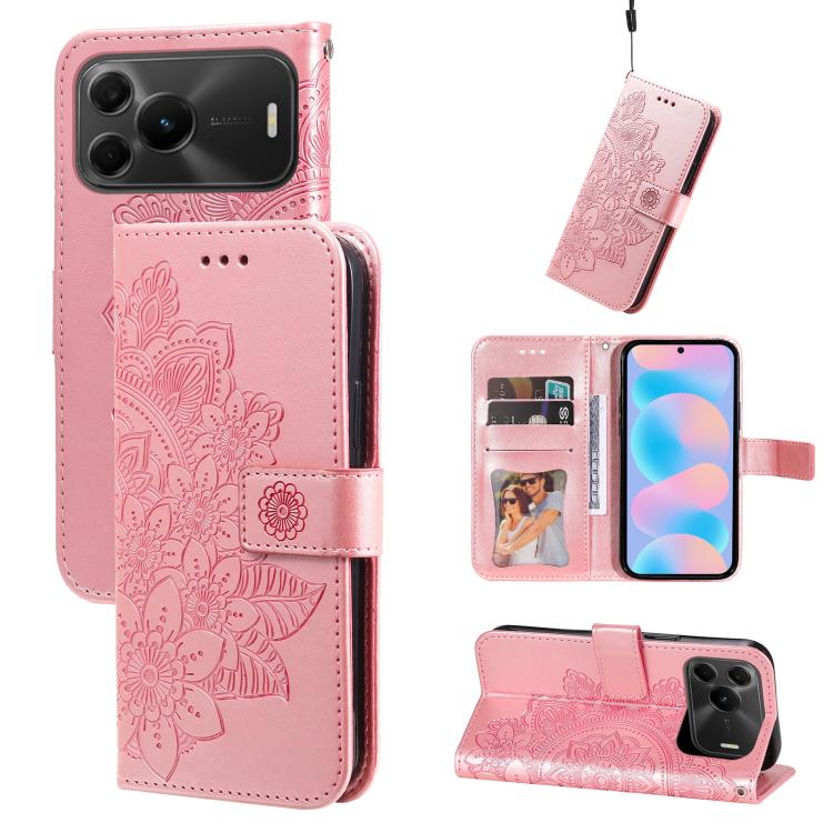 Seven-petal Flowers Embossing Leather Phone Case, For Huawei nova 16 SE 5G, For Huawei nova 16, For Huawei Enjoy 90 Pro Max 5G, For Huawei Enjoy 90 / Enjoy 90 Plus 5G, For Huawei Enjoy 80 Plus, For Huawei nova 15 Pro / nova 15 Ultra                    ...