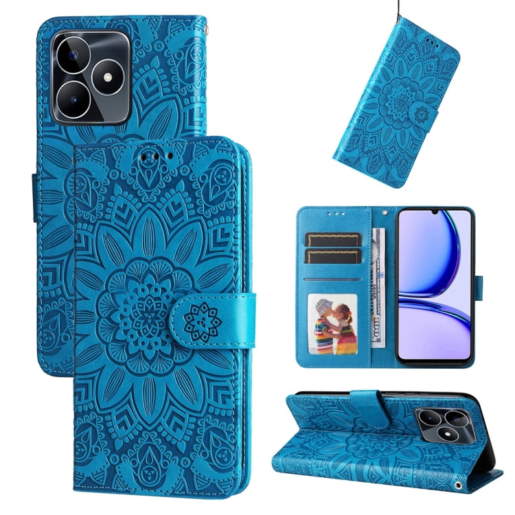 Embossed Sunflower Leather Phone Case, For Realme 12 Pro+, For Realme C67 4G Global, For Realme C67 Global / 11 5G Taiwan Version, For Realme 11 4G Global, For Realme C53 / Narzo N53, For Realme 11, For Realme 11 Pro / 11 Pro+, For Realme C65 4G       ...