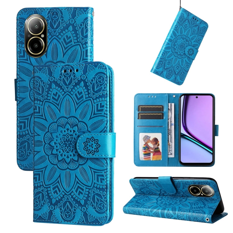 Embossed Sunflower Leather Phone Case, For Realme 12 5G, For Realme 12+, For Realme 12 Pro+, For Realme C67 4G Global, For Realme C67 Global / 11 5G Taiwan Version, For Realme 11 4G Global, For Realme C53 / Narzo N53, For Realme 11                     ...