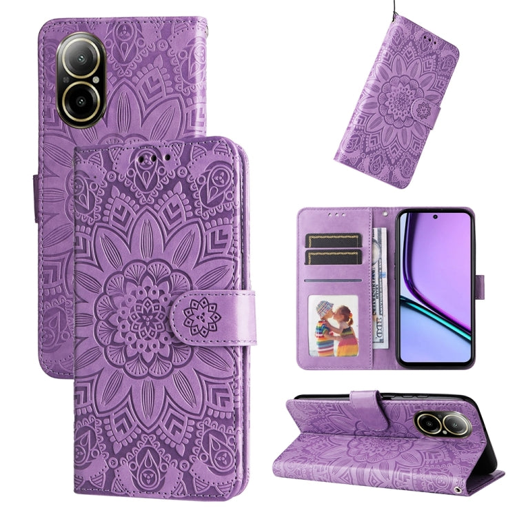 Embossed Sunflower Leather Phone Case, For Realme 12 Pro+, For Realme C67 4G Global, For Realme C67 Global / 11 5G Taiwan Version, For Realme 11 4G Global, For Realme C53 / Narzo N53, For Realme 11, For Realme 11 Pro / 11 Pro+, For Realme C65 4G       ...