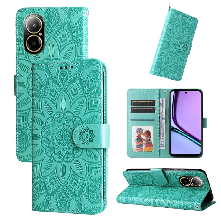 Embossed Sunflower Leather Phone Case, For Realme 12 Pro+, For Realme C67 4G Global, For Realme C67 Global / 11 5G Taiwan Version, For Realme 11 4G Global, For Realme C53 / Narzo N53, For Realme 11, For Realme 11 Pro / 11 Pro+, For Realme C65 4G       ...