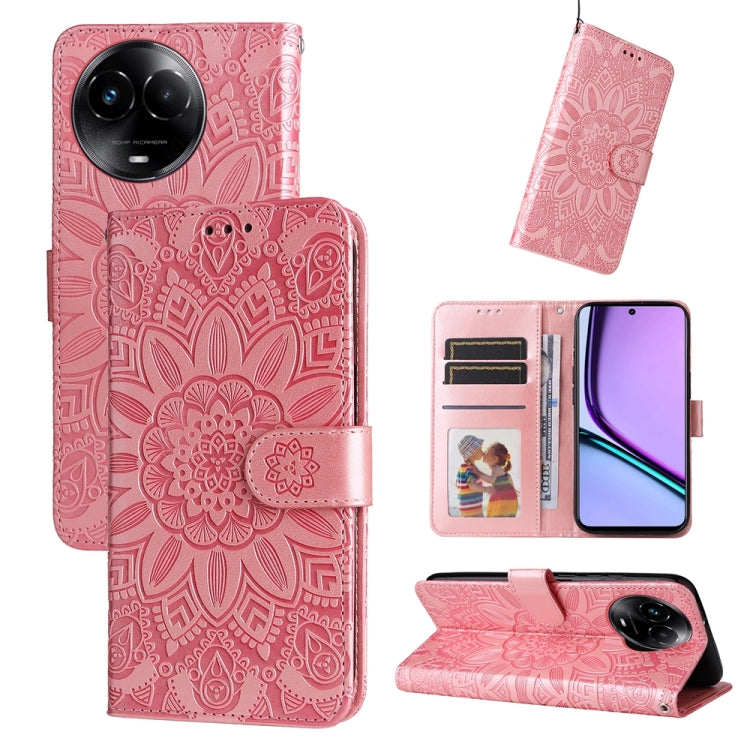 Embossed Sunflower Leather Phone Case, For Realme 12 Pro+, For Realme C67 4G Global, For Realme C67 Global / 11 5G Taiwan Version, For Realme 11 4G Global, For Realme C53 / Narzo N53, For Realme 11, For Realme 11 Pro / 11 Pro+, For Realme C65 4G       ...