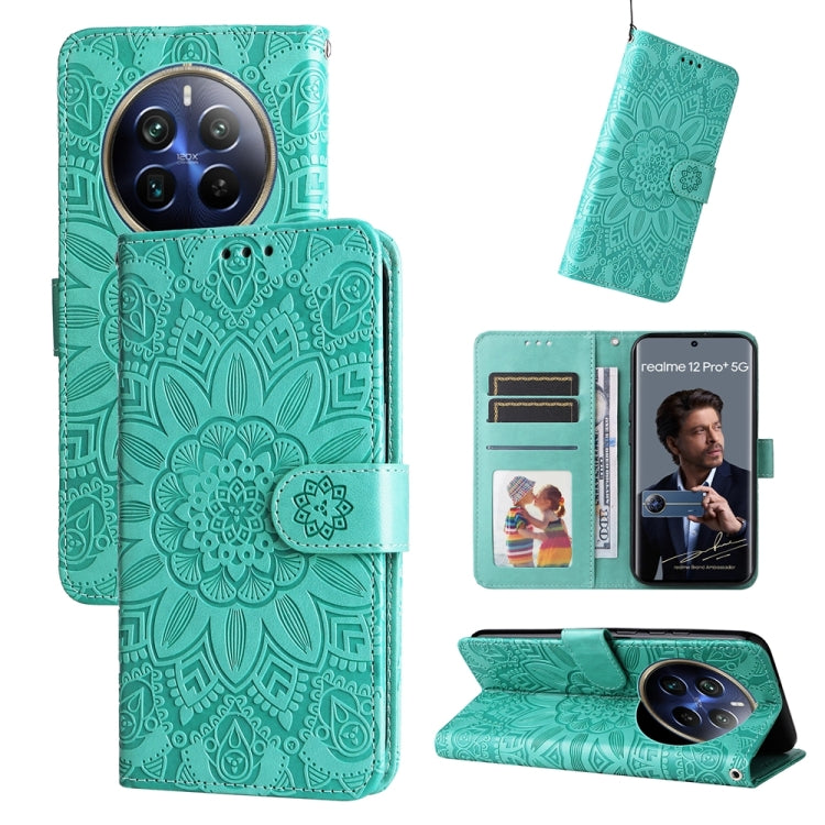 Embossed Sunflower Leather Phone Case, For Realme 12 5G, For Realme 12+, For Realme 12 Pro+, For Realme C67 4G Global, For Realme C67 Global / 11 5G Taiwan Version, For Realme 11 4G Global, For Realme C53 / Narzo N53, For Realme 11                     ...