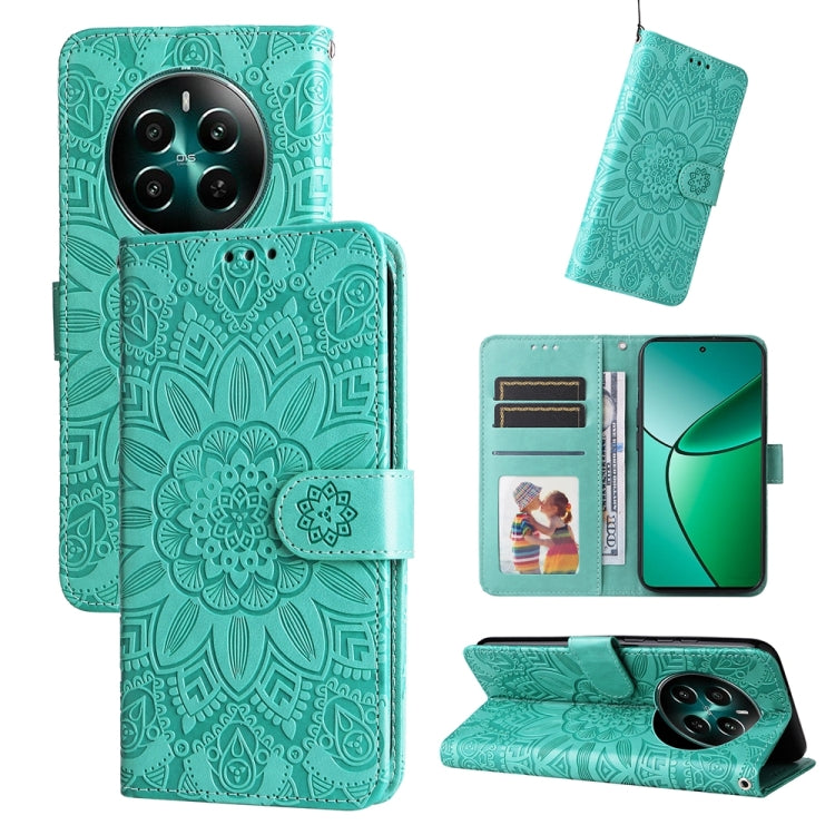Embossed Sunflower Leather Phone Case, For Realme 12 5G, For Realme 12+, For Realme 12 Pro+, For Realme C67 4G Global, For Realme C67 Global / 11 5G Taiwan Version, For Realme 11 4G Global, For Realme C53 / Narzo N53, For Realme 11                     ...