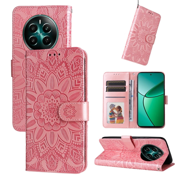 Embossed Sunflower Leather Phone Case, For Realme 14 Pro+ Global, For Realme 14 Pro Global, For Realme GT 7 Pro, For Realme 13+, For Realme 13 Pro / 13 Pro+ / P1 Pro Global, For Realme GT 6 / GT Neo6 SE, For Realme C63 / C61  / Note 60, For Realme 12 5...