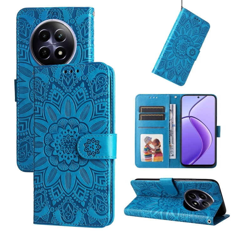 Embossed Sunflower Leather Phone Case, For Realme 14 Pro+ Global, For Realme 14 Pro Global, For Realme GT 7 Pro, For Realme 13+, For Realme 13 Pro / 13 Pro+ / P1 Pro Global, For Realme GT 6 / GT Neo6 SE, For Realme C63 / C61  / Note 60, For Realme 12 5...