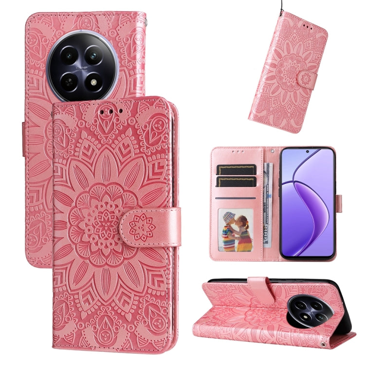 Embossed Sunflower Leather Phone Case, For Realme 12 5G, For Realme 12+, For Realme 12 Pro+, For Realme C67 4G Global, For Realme C67 Global / 11 5G Taiwan Version, For Realme 11 4G Global, For Realme C53 / Narzo N53, For Realme 11                     ...