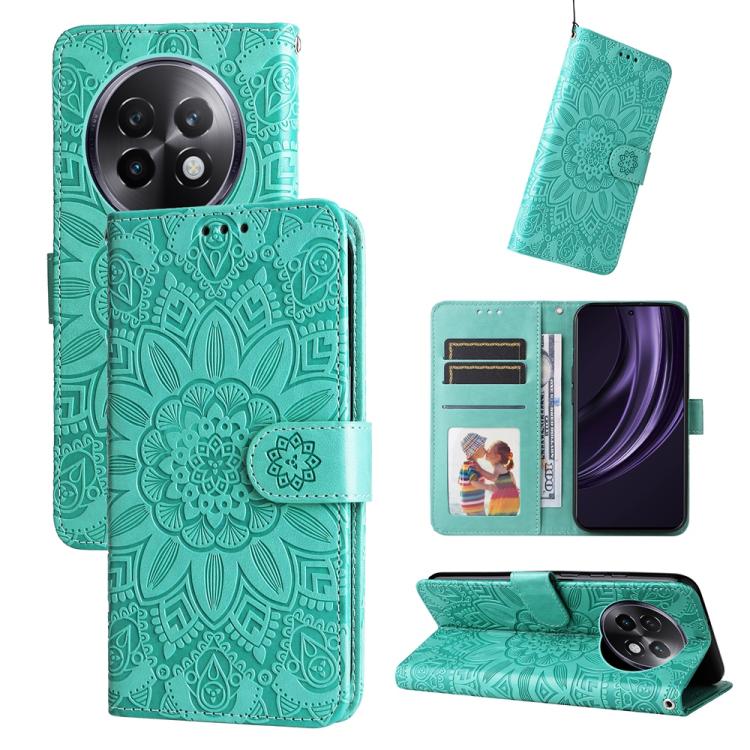 Embossed Sunflower Leather Phone Case, For Realme 14 Pro+ Global, For Realme 14 Pro Global, For Realme GT 7 Pro, For Realme 13+, For Realme 13 Pro / 13 Pro+ / P1 Pro Global, For Realme GT 6 / GT Neo6 SE, For Realme C63 / C61  / Note 60, For Realme 12 5...