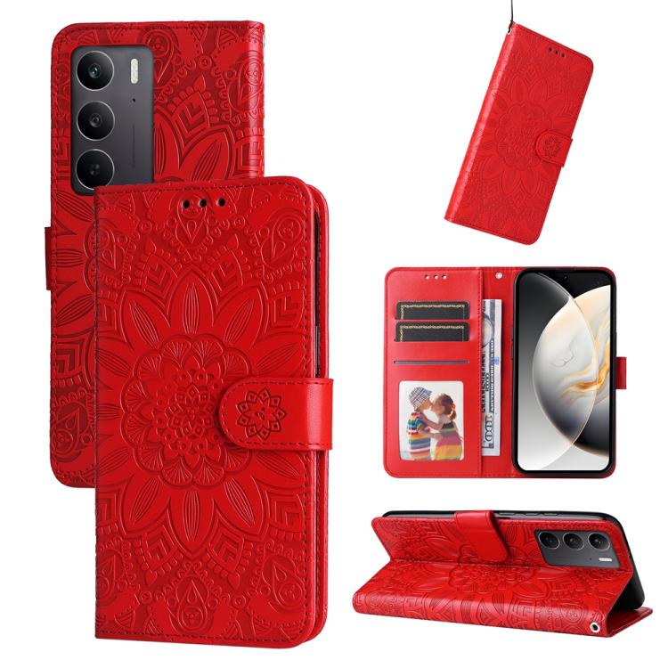 Embossed Sunflower Leather Phone Case, For Realme C71 4G / C75 4G / 5G / 14x, For Realme 14 Global, For Realme 14 Pro+ Global, For Realme 14 Pro Global, For Realme GT 7 Pro, For Realme 13+, For Realme 13 Pro / 13 Pro+ / P1 Pro Global                   ...