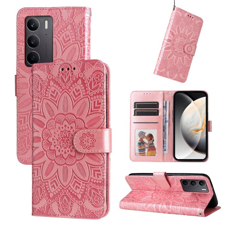 Embossed Sunflower Leather Phone Case, For Realme C71 4G / C75 4G / 5G / 14x, For Realme 14 Global, For Realme 14 Pro+ Global, For Realme 14 Pro Global, For Realme GT 7 Pro, For Realme 13+, For Realme 13 Pro / 13 Pro+ / P1 Pro Global                   ...