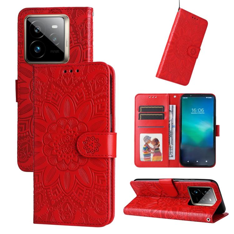 Embossed Sunflower Leather Phone Case, For Realme 14 Pro+ Global, For Realme 14 Pro Global, For Realme GT 7 Pro, For Realme 13+, For Realme 13 Pro / 13 Pro+ / P1 Pro Global, For Realme GT 6 / GT Neo6 SE, For Realme C63 / C61  / Note 60, For Realme 12 5...