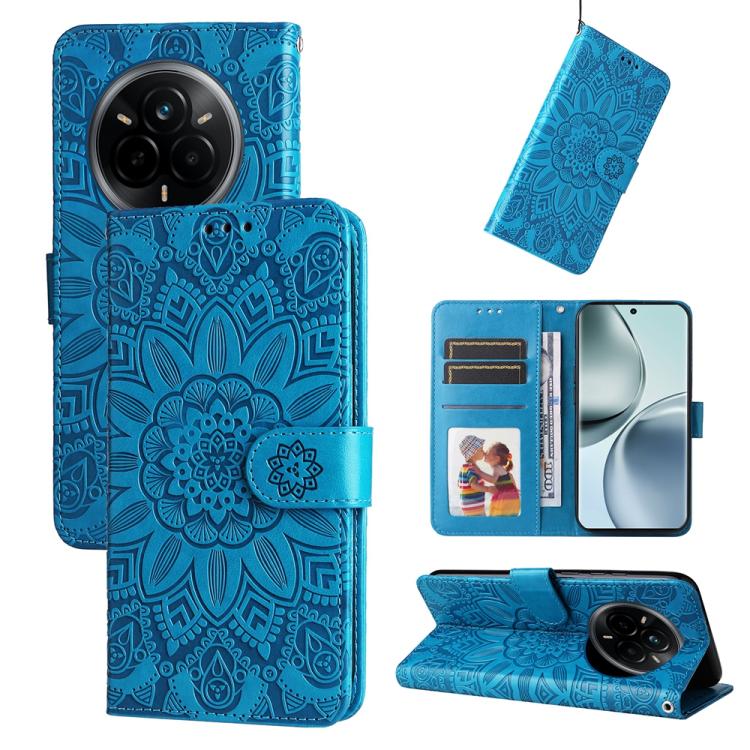 Embossed Sunflower Leather Phone Case, For Realme C71 4G / C75 4G / 5G / 14x, For Realme 14 Global, For Realme 14 Pro+ Global, For Realme 14 Pro Global, For Realme GT 7 Pro, For Realme 13+, For Realme 13 Pro / 13 Pro+ / P1 Pro Global                   ...