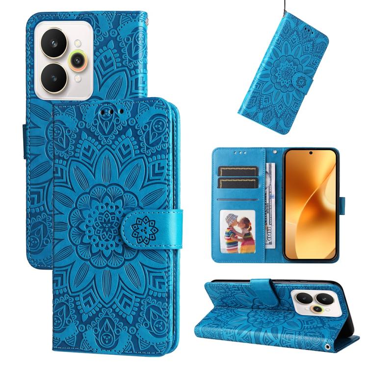 Embossed Sunflower Leather Phone Case, For Realme 16 Pro+ 5G, For Realme 16 Pro 5G, For Realme 15x 5G India / Realme C85 5G, For Realme C85 Pro 4G, For Realme 15T 5G, For Realme Narzo 80 Lite 4G / C71 India, For Realme 15 5G / Realme 15 Pro 5G         ...