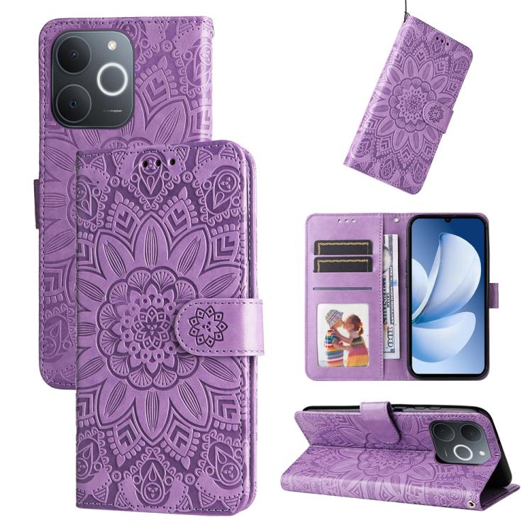 Embossed Sunflower Leather Phone Case, For Realme 16 Pro+ 5G, For Realme 16 Pro 5G, For Realme 15x 5G India / Realme C85 5G, For Realme C85 Pro 4G, For Realme 15T 5G, For Realme Narzo 80 Lite 4G / C71 India, For Realme 15 5G / Realme 15 Pro 5G         ...