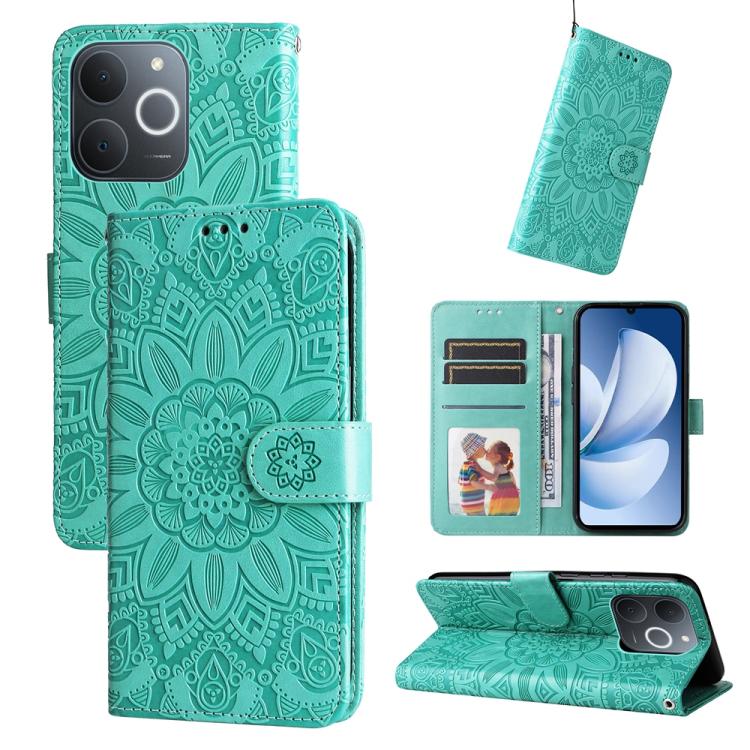 Embossed Sunflower Leather Phone Case, For Realme 16 Pro+ 5G, For Realme 16 Pro 5G, For Realme 15x 5G India / Realme C85 5G, For Realme C85 Pro 4G, For Realme 15T 5G, For Realme Narzo 80 Lite 4G / C71 India, For Realme 15 5G / Realme 15 Pro 5G         ...