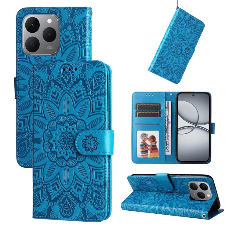 Embossed Sunflower Leather Phone Case, For Realme 16 Pro+ 5G, For Realme 16 Pro 5G, For Realme 15x 5G India / Realme C85 5G, For Realme C85 Pro 4G, For Realme 15T 5G, For Realme Narzo 80 Lite 4G / C71 India, For Realme 15 5G / Realme 15 Pro 5G         ...