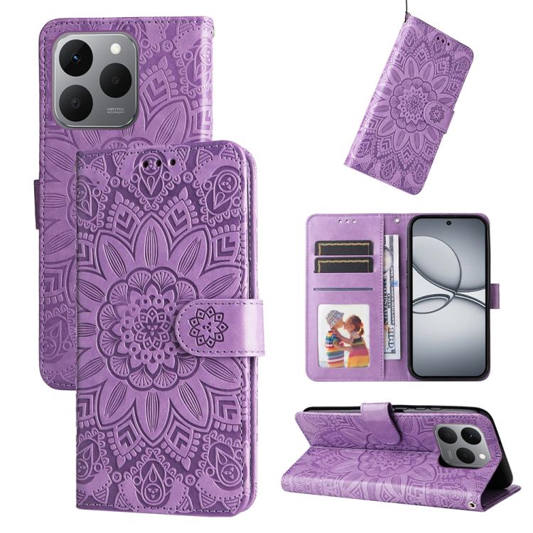 Embossed Sunflower Leather Phone Case, For Realme 16 Pro+ 5G, For Realme 16 Pro 5G, For Realme 15x 5G India / Realme C85 5G, For Realme C85 Pro 4G, For Realme 15T 5G, For Realme Narzo 80 Lite 4G / C71 India, For Realme 15 5G / Realme 15 Pro 5G         ...
