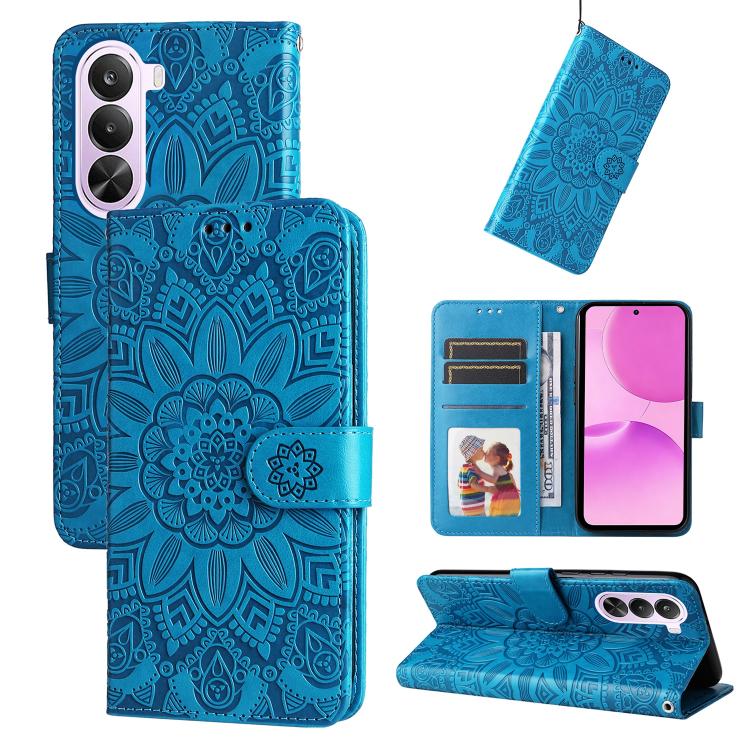 Embossed Sunflower Leather Phone Case, For Realme P4R 5G / P4x 4G / C100 4G / C100i, For Realme 16 Pro+ 5G, For Realme 16 Pro 5G, For Realme P4x 5G, For Realme 15x 5G India / Realme C85 5G, For Realme C85 Pro 4G, For Realme 15T 5G                      ...