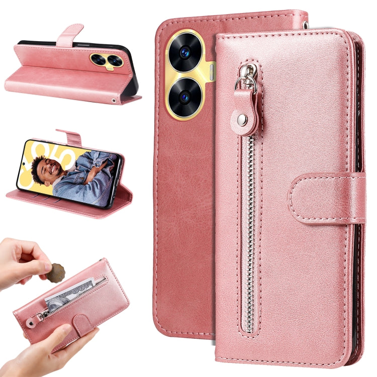 Fashion Calf Texture Zipper Leather Phone Case, For Realme 12 Pro+, For Realme C67 4G Global, For Realme C67 5G / 11 5G Taiwan Version, For Realme 11 4G Global, For Realme C53 / Narzo N53, For Realme 11, For Realme 11 Pro / 11 Pro+, For Realme C65 4G  ...
