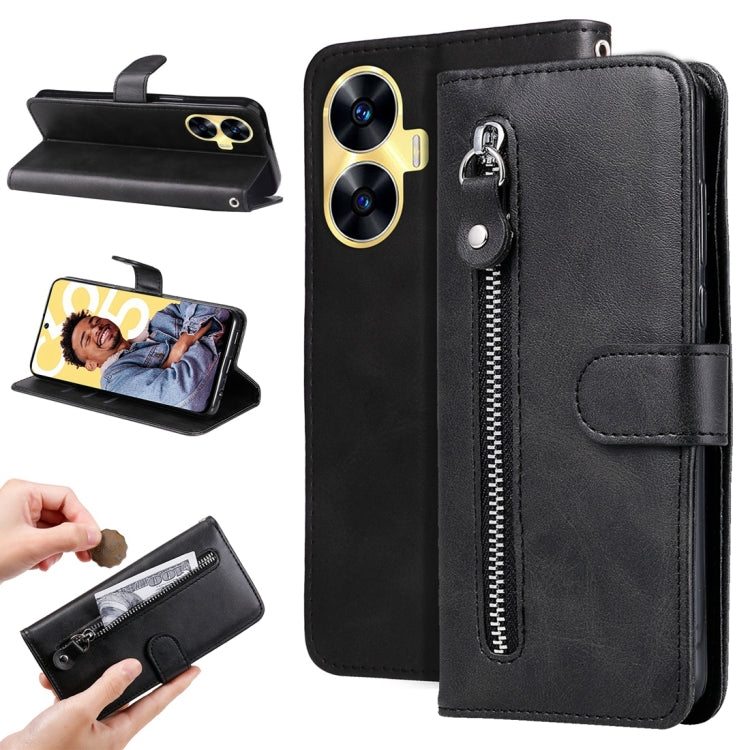 Fashion Calf Texture Zipper Leather Phone Case, For Realme 12 Pro+, For Realme C67 4G Global, For Realme C67 5G / 11 5G Taiwan Version, For Realme 11 4G Global, For Realme C53 / Narzo N53, For Realme 11, For Realme 11 Pro / 11 Pro+, For Realme C65 4G  ...