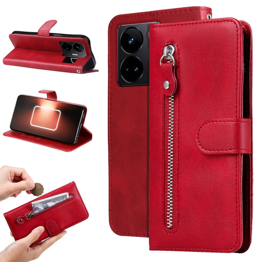 Fashion Calf Texture Zipper Leather Phone Case, For Realme GT Neo 5 5G / GT3