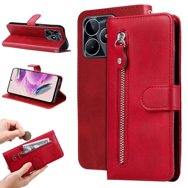 Fashion Calf Texture Zipper Leather Phone Case, For Realme 12 Pro+, For Realme C67 4G Global, For Realme C67 5G / 11 5G Taiwan Version, For Realme 11 4G Global, For Realme C53 / Narzo N53, For Realme 11, For Realme 11 Pro / 11 Pro+, For Realme C65 4G  ...