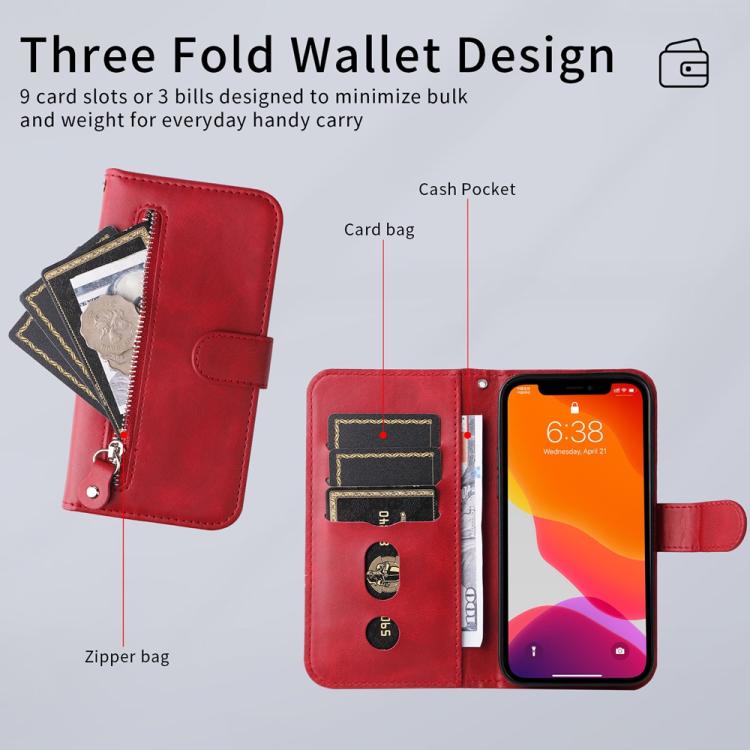 Fashion Calf Texture Zipper Leather Phone Case, For Realme 14 Pro+ Global, For Realme 14 Pro Global, For Realme GT 7 Pro, For Realme 13+, For Realme 13 Pro / 13 Pro+ / P1 Pro Global, For Realme GT 6 / GT Neo6 SE, For Realme C63 / C61  / Note 60        ...