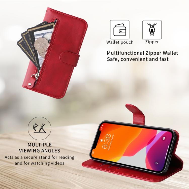 Fashion Calf Texture Zipper Leather Phone Case, For Realme 14 Pro+ Global, For Realme 14 Pro Global, For Realme GT 7 Pro, For Realme 13+, For Realme 13 Pro / 13 Pro+ / P1 Pro Global, For Realme GT 6 / GT Neo6 SE, For Realme C63 / C61  / Note 60        ...