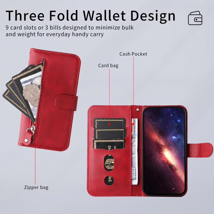 Fashion Calf Texture Zipper Leather Phone Case, For Realme 16 Pro+ 5G, For Realme 16 Pro 5G, For Realme 15x 5G India / Realme C85 5G, For Realme C85 Pro 4G, For Realme 15T 5G, For Realme Narzo 80 Lite 4G / C71 India, For Realme 15 5G / Realme 15 Pro 5G...
