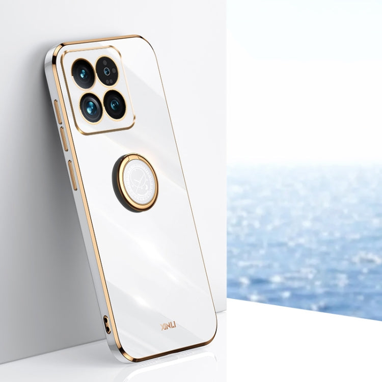 XINLI Straight Edge 6D Electroplate TPU Phone Case with Ring Holder, For Xiaomi 14, For Xiaomi Redmi Note 13 5G, For Xiaomi Redmi 13C 4G, For Xiaomi Redmi Note 13 Pro+, For Xiaomi Redmi Note 13 Pro, For Xiaomi Redmi K60 Ultra / Mi 13T