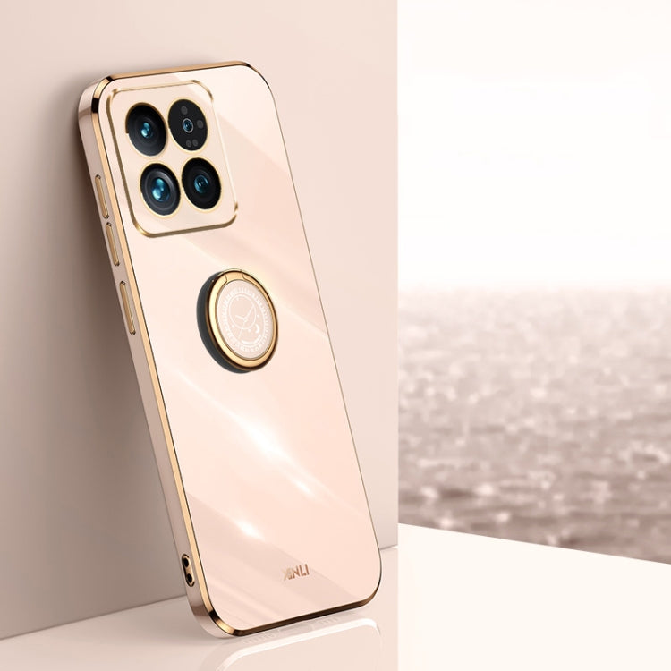 XINLI Straight Edge 6D Electroplate TPU Phone Case with Ring Holder, For Redmi 14C 4G, For Xiaomi Redmi Note 13 Pro 4G, For Xiaomi Redmi Note 13 4G, For Xiaomi Redmi 13C 5G, For Xiaomi Redmi K70E, For Xiaomi 14 Pro