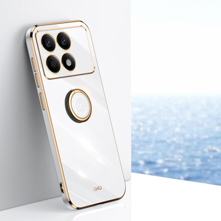 XINLI Straight Edge 6D Electroplate TPU Phone Case with Ring Holder, For Redmi 14C 4G, For Xiaomi Redmi Note 13 Pro 4G, For Xiaomi Redmi Note 13 4G, For Xiaomi Redmi 13C 5G, For Xiaomi Redmi K70E, For Xiaomi 14 Pro