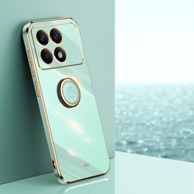 XINLI Straight Edge 6D Electroplate TPU Phone Case with Ring Holder, For Redmi 14C 4G, For Xiaomi Redmi Note 13 Pro 4G, For Xiaomi Redmi Note 13 4G, For Xiaomi Redmi 13C 5G, For Xiaomi Redmi K70E, For Xiaomi 14 Pro