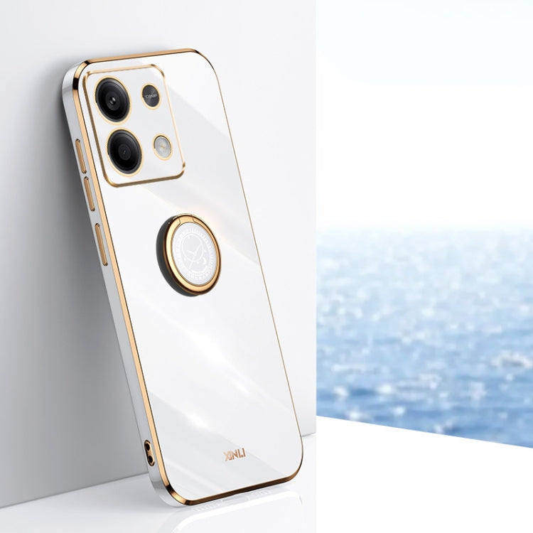 XINLI Straight Edge 6D Electroplate TPU Phone Case with Ring Holder, For Redmi 14C 4G, For Xiaomi Redmi Note 13 Pro 4G, For Xiaomi Redmi Note 13 4G, For Xiaomi Redmi 13C 5G, For Xiaomi Redmi K70E, For Xiaomi 14 Pro