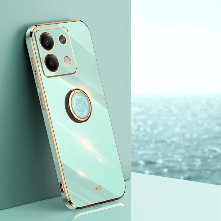 XINLI Straight Edge 6D Electroplate TPU Phone Case with Ring Holder, For Redmi 14C 4G, For Xiaomi Redmi Note 13 Pro 4G, For Xiaomi Redmi Note 13 4G, For Xiaomi Redmi 13C 5G, For Xiaomi Redmi K70E, For Xiaomi 14 Pro