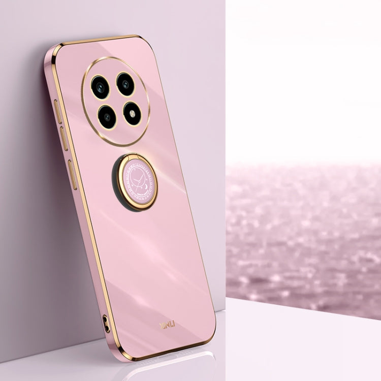 XINLI Straight Edge 6D Electroplate TPU Phone Case with Ring Holder, For Realme C75, For Realme GT 7 Pro 5G, For Realme Note 60 4G, For Realme 13 Pro Global, For Realme 11 5G, For Realme C53 2023