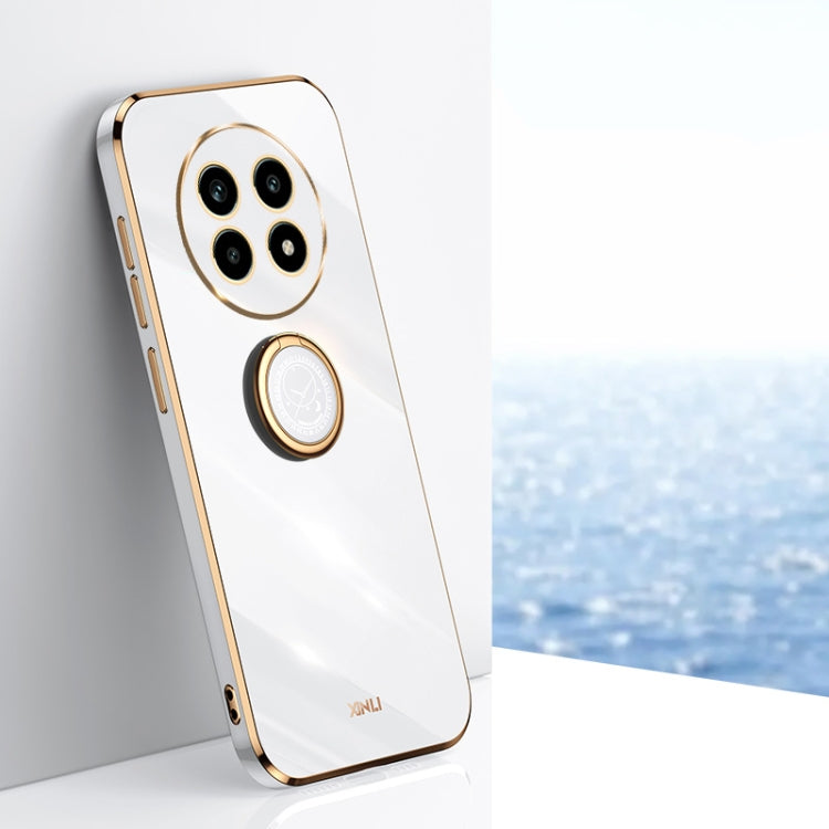 XINLI Straight Edge 6D Electroplate TPU Phone Case with Ring Holder, For Realme C75, For Realme GT 7 Pro 5G, For Realme Note 60 4G, For Realme 13 Pro Global, For Realme 11 5G, For Realme C53 2023