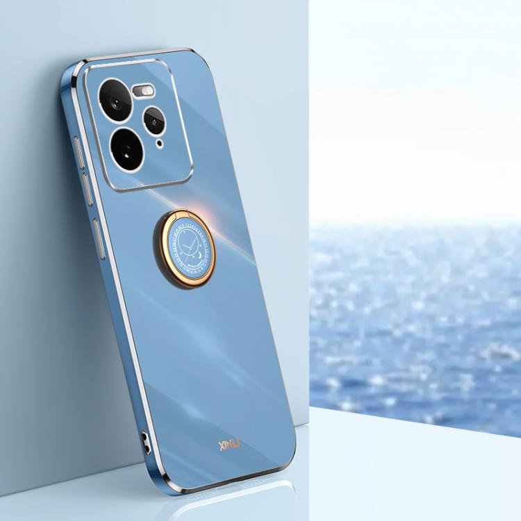 XINLI Straight Edge 6D Electroplate TPU Phone Case with Ring Holder, For Realme C75, For Realme GT 7 Pro 5G, For Realme Note 60 4G, For Realme 13 Pro Global, For Realme 11 5G, For Realme C53 2023