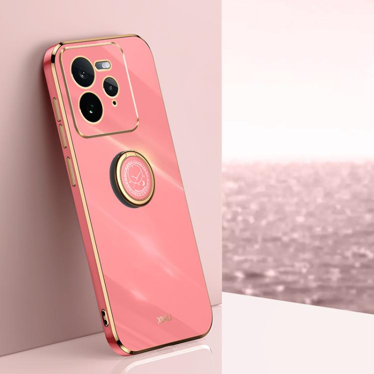 XINLI Straight Edge 6D Electroplate TPU Phone Case with Ring Holder, For Realme C75, For Realme GT 7 Pro 5G, For Realme Note 60 4G, For Realme 13 Pro Global, For Realme 11 5G, For Realme C53 2023