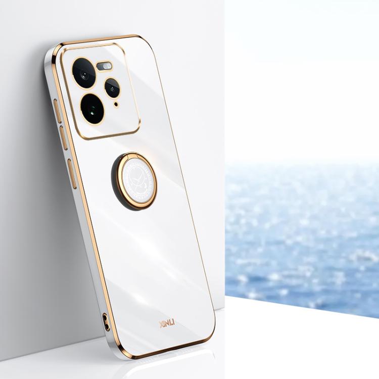 XINLI Straight Edge 6D Electroplate TPU Phone Case with Ring Holder, For Realme C75, For Realme GT 7 Pro 5G, For Realme Note 60 4G, For Realme 13 Pro Global, For Realme 11 5G, For Realme C53 2023