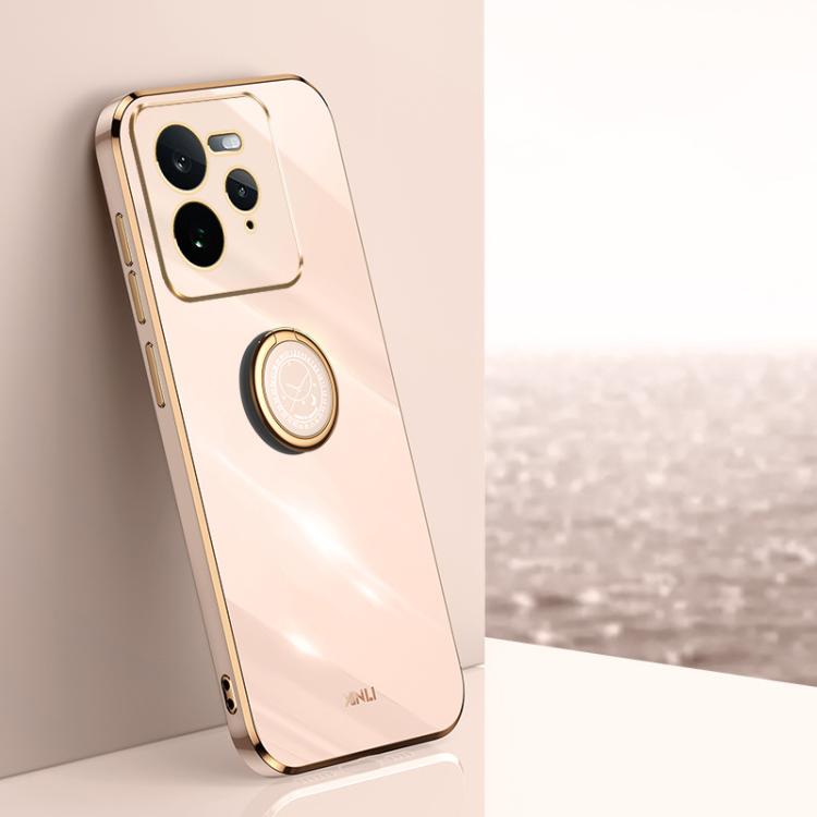 XINLI Straight Edge 6D Electroplate TPU Phone Case with Ring Holder, For Realme C75, For Realme GT 7 Pro 5G, For Realme Note 60 4G, For Realme 13 Pro Global, For Realme 11 5G, For Realme C53 2023